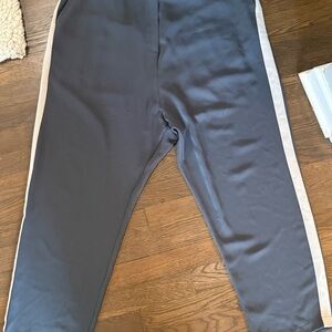 RUTI Drop Crotch Pants with White Stripes